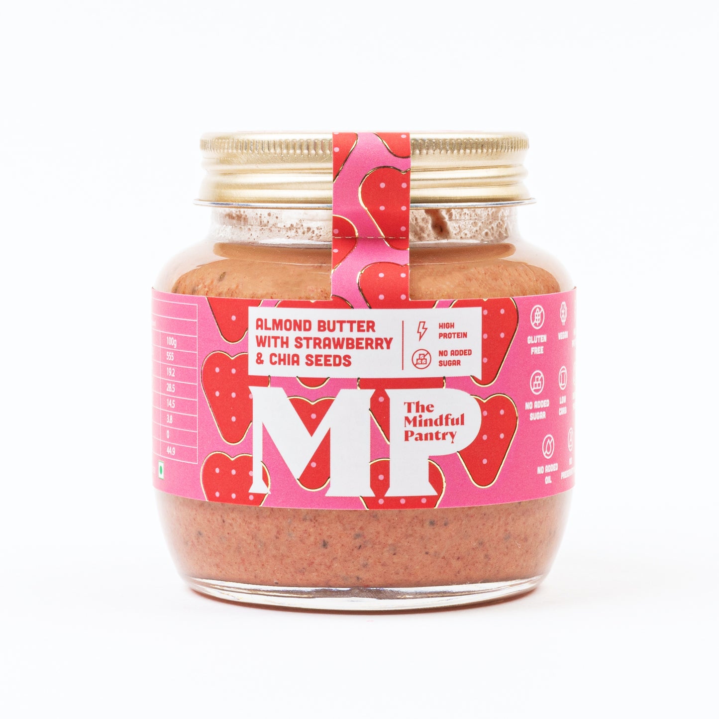 Almond Butter With Strawberry and Chia Seeds