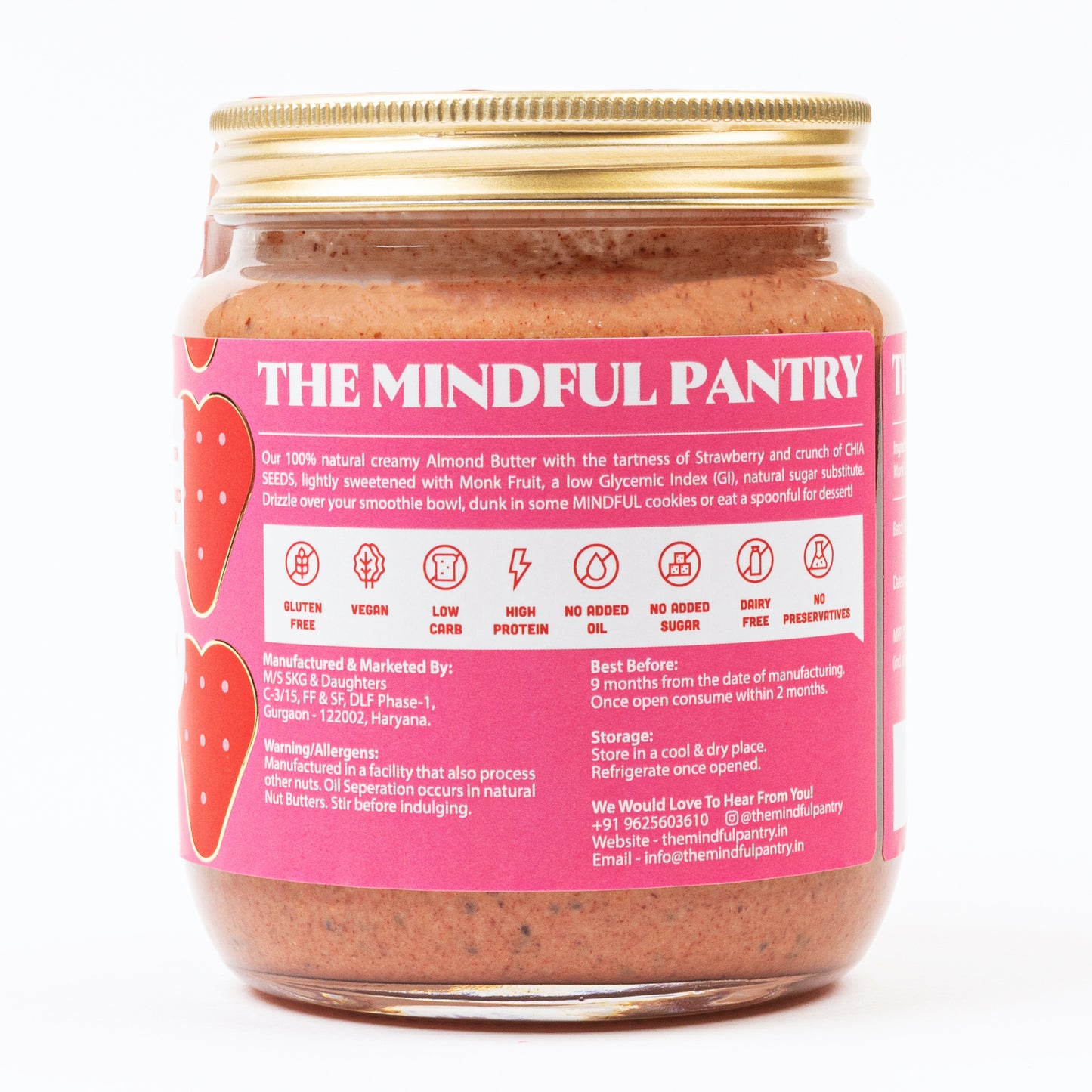 Almond Butter With Strawberry and Chia Seeds