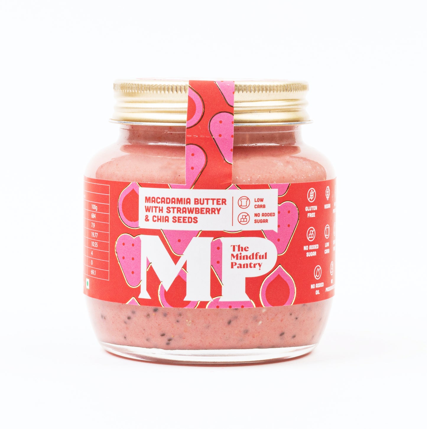 Macadamia Butter with Strawberry and Chia Seeds