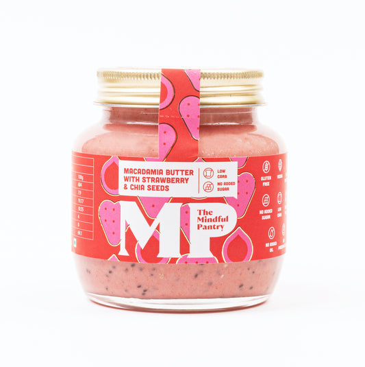 Macadamia Butter with Strawberry and Chia Seeds
