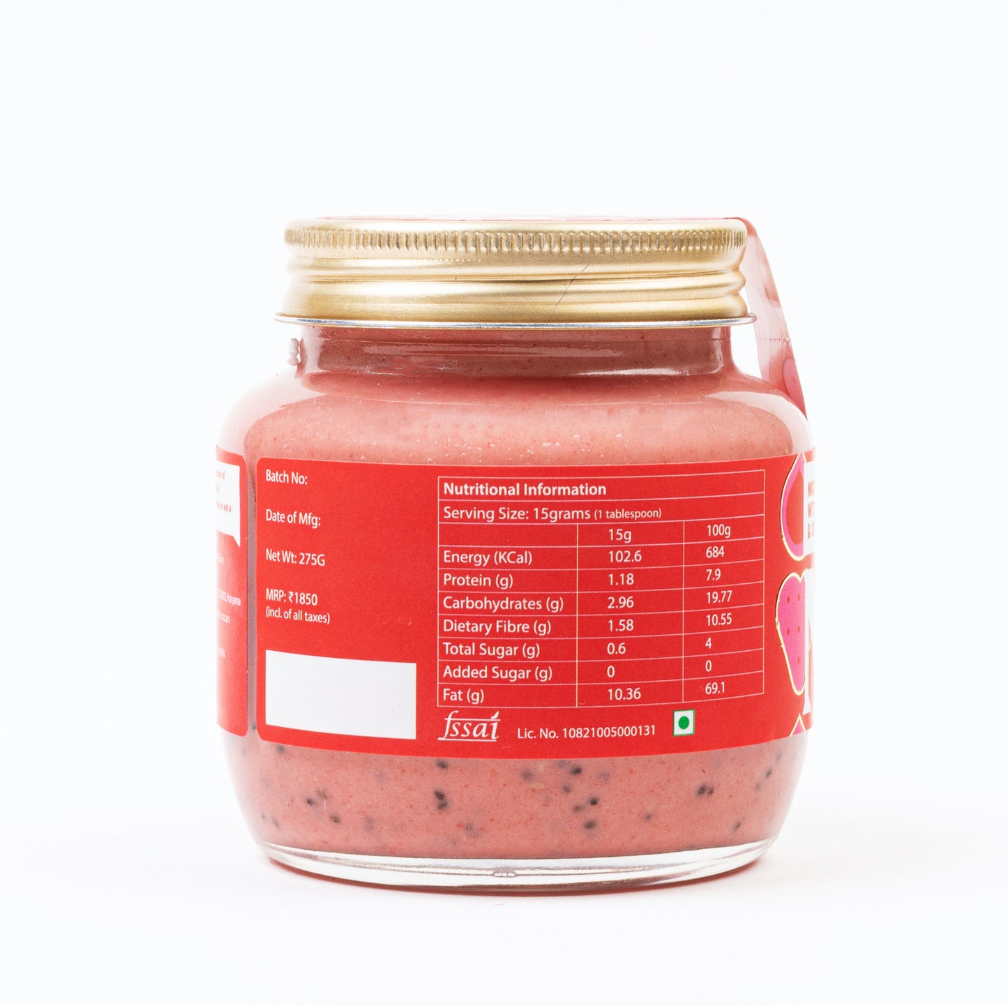Macadamia Butter with Strawberry and Chia Seeds